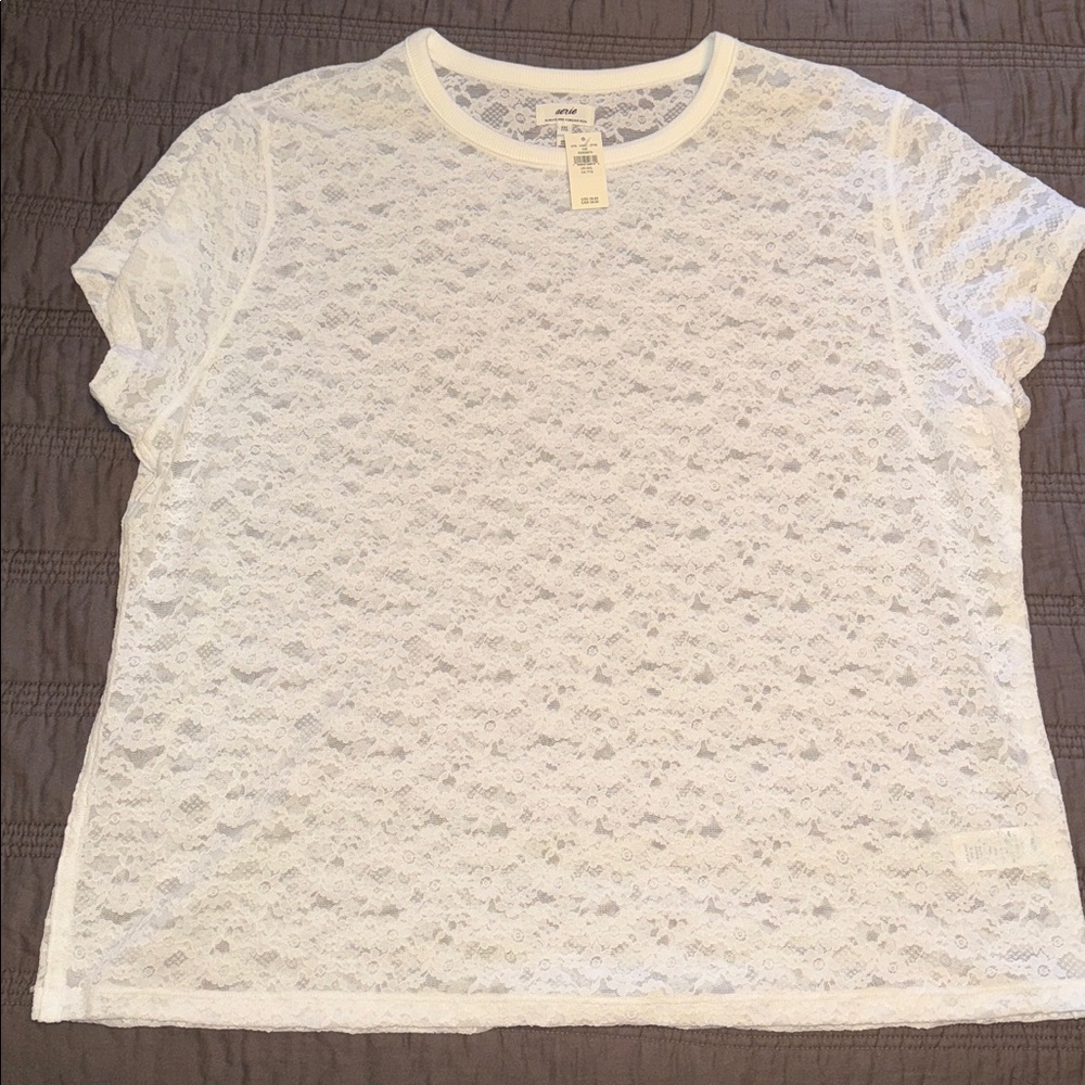 Aerie White Lace Top